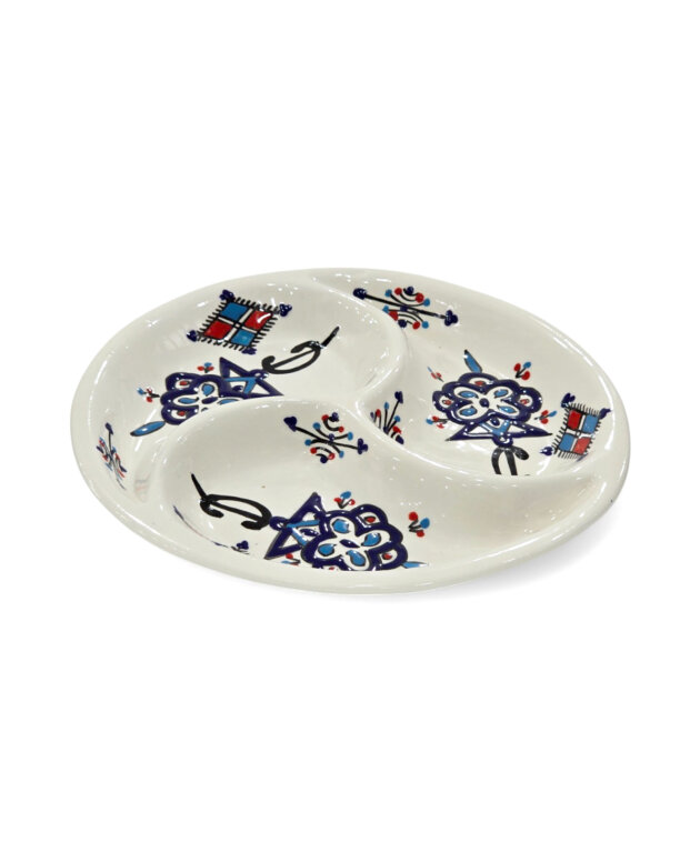 Plat Apéritif Rond Khlela Bleu