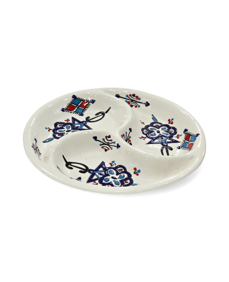 Plat Apéritif Rond Khlela Bleu