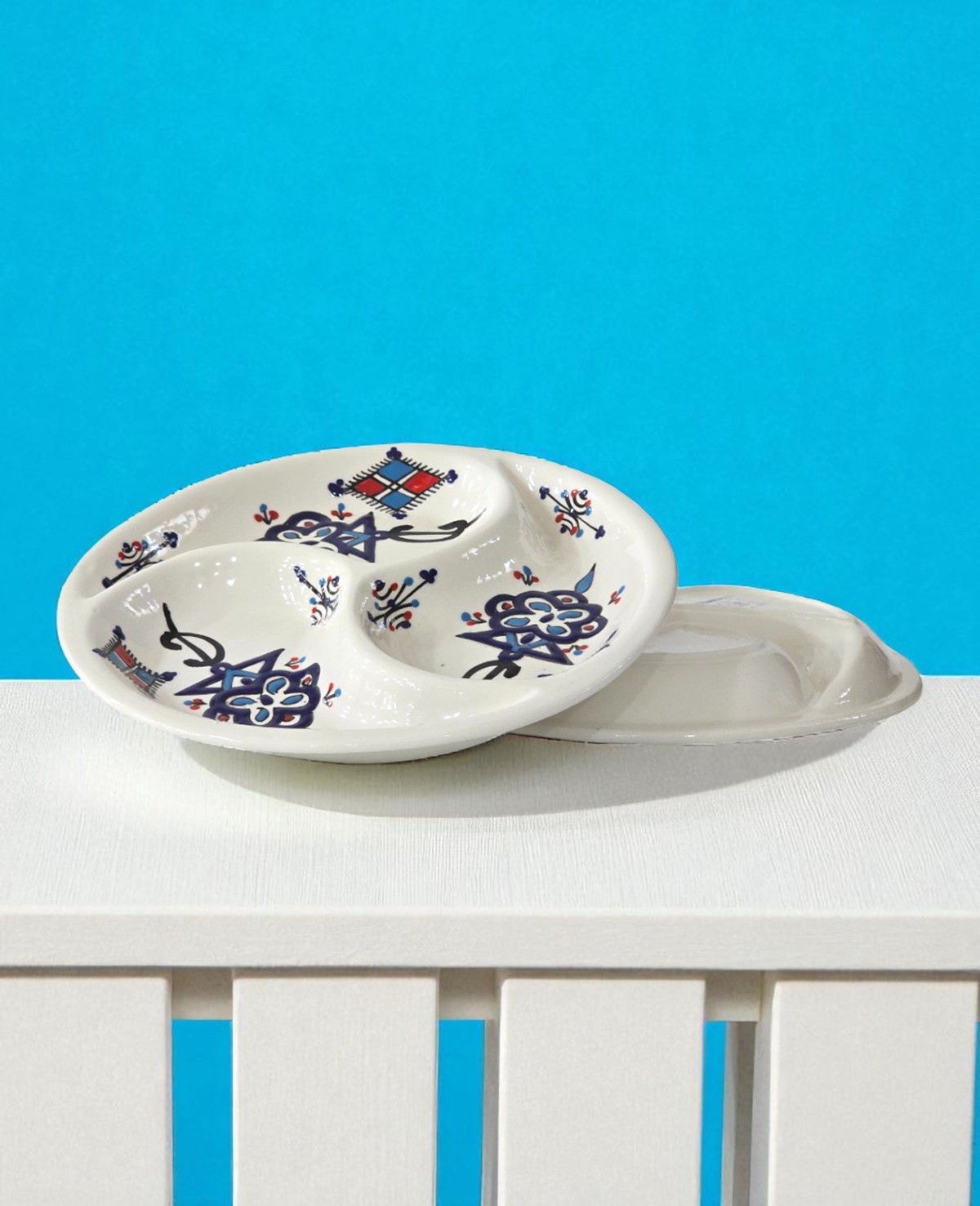 Plat Apéritif Rond Khlela Bleu – Image 2