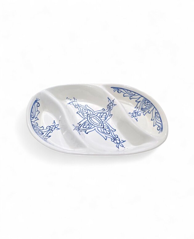 Plat Apéritif Ovale Lara Bleu