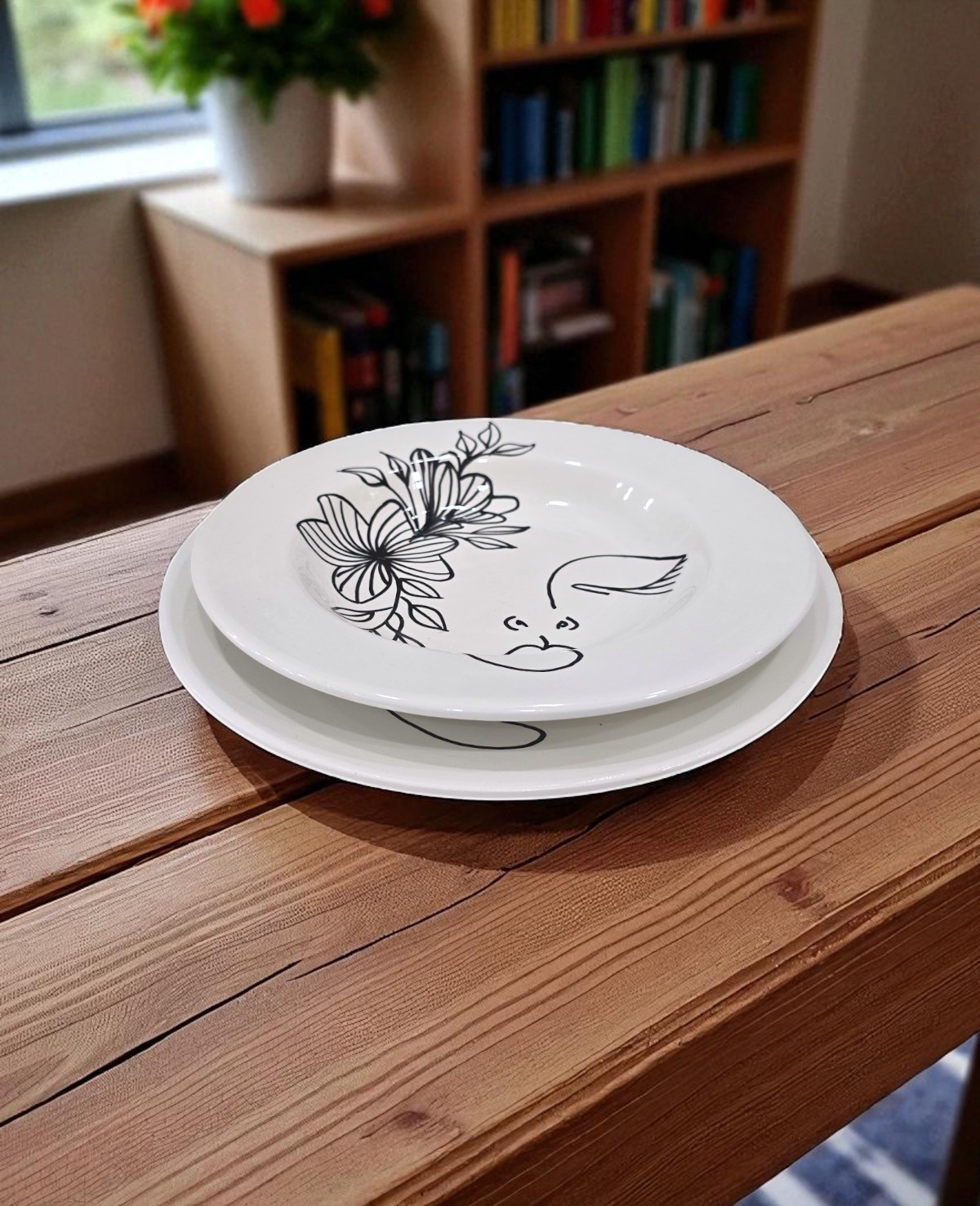 Assiette Plate Face Art – Image 4