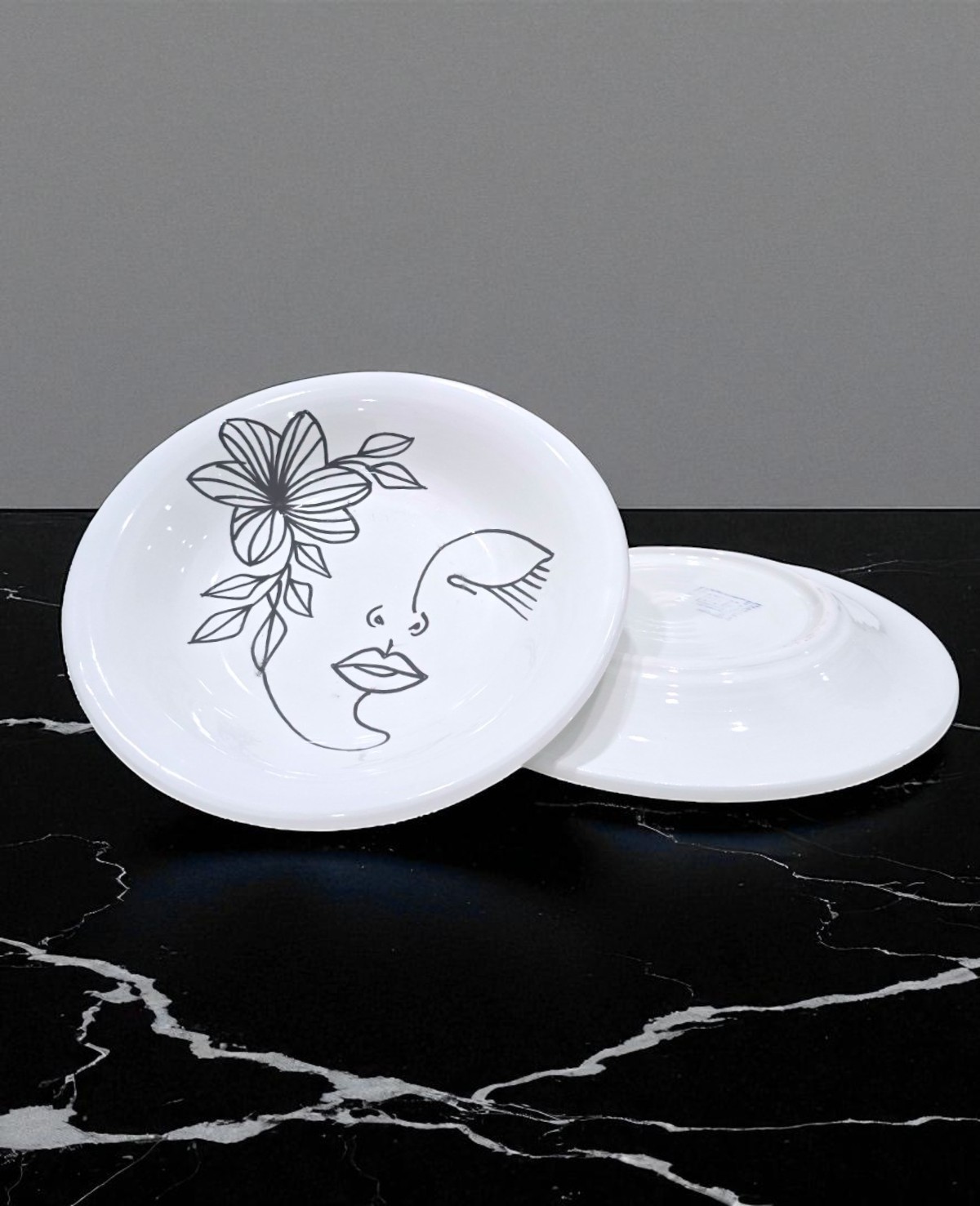 Assiette Dessert Creuse Face Art – Image 2