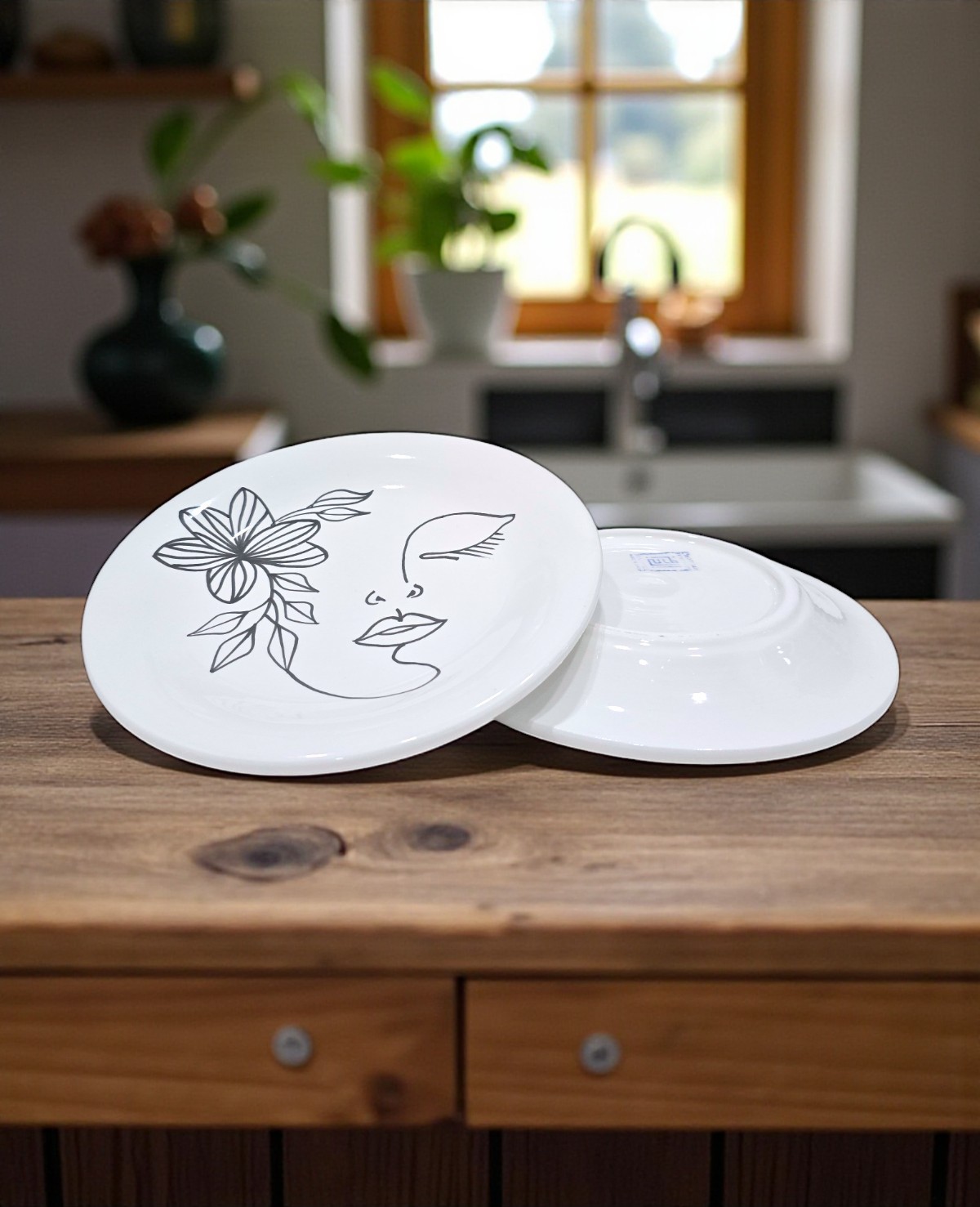 Assiette Dessert Plate Face Art – Image 2