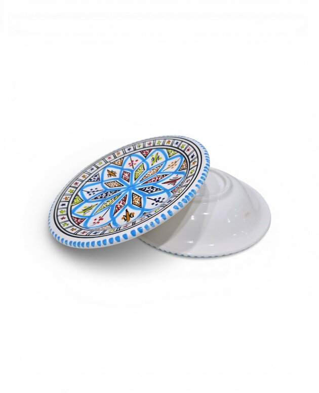 Assiette Plate Arabesque turquoise