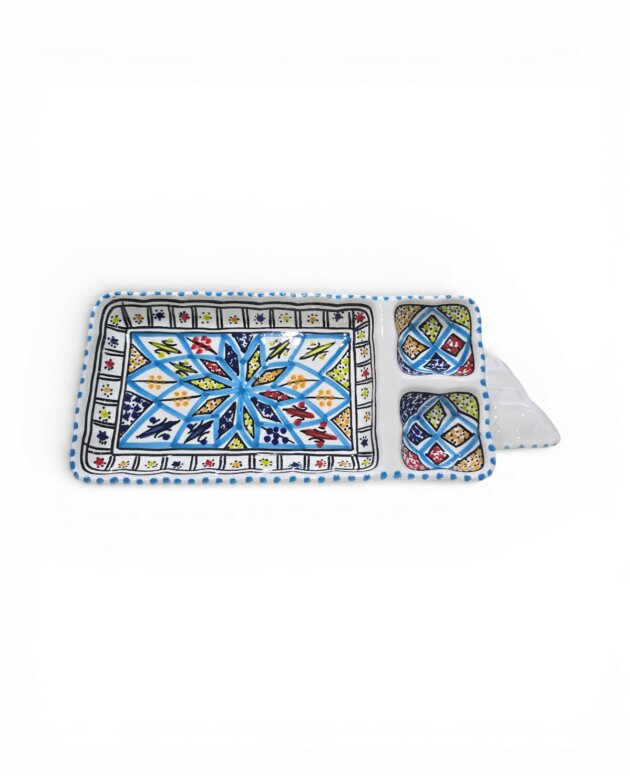 Plateau Mayo-Ketchup Arabesque Turquoise