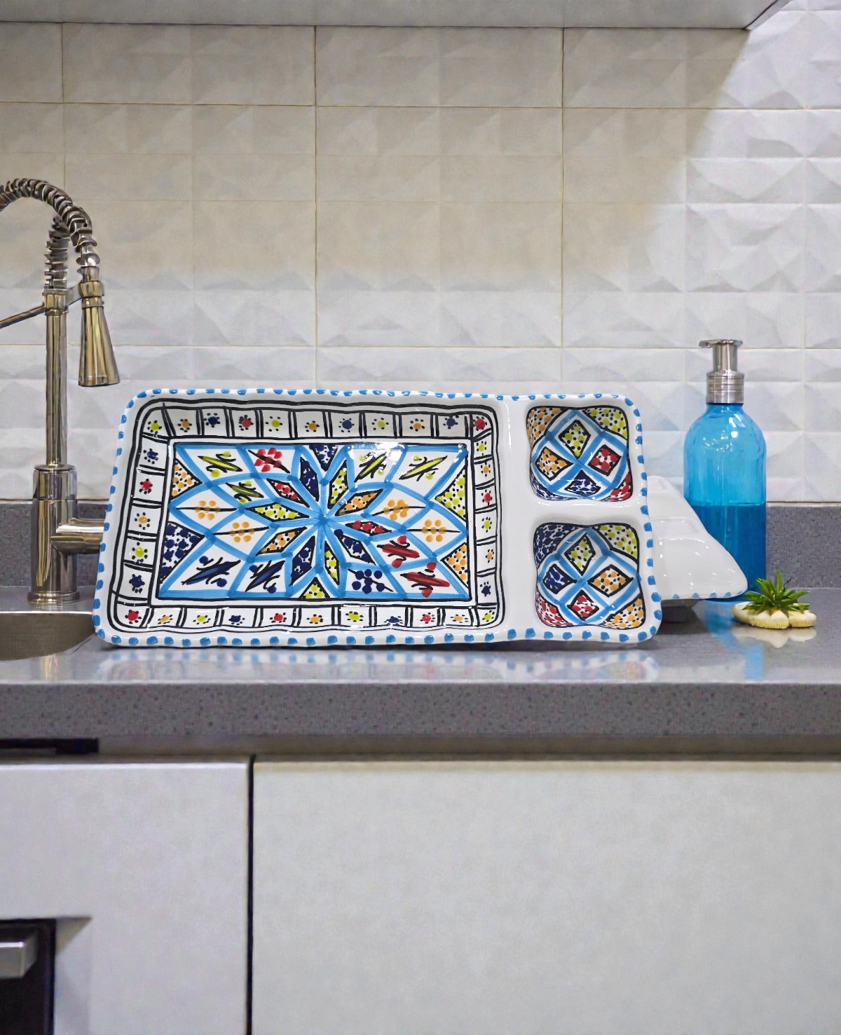 Plateau Mayo-Ketchup Arabesque Turquoise – Image 2