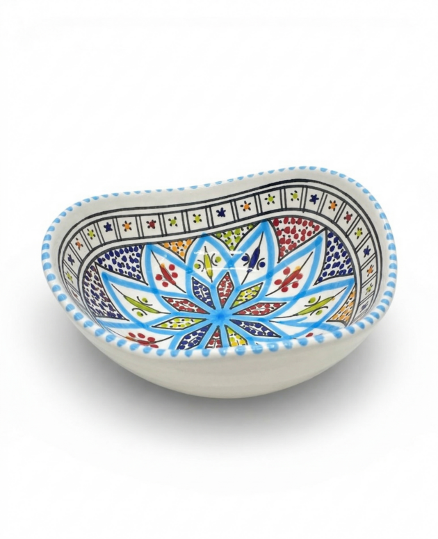 Saladier Artichaut Arabesque turquoise