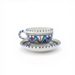 Tasse et Sous Tasse Arabesque Turquoise