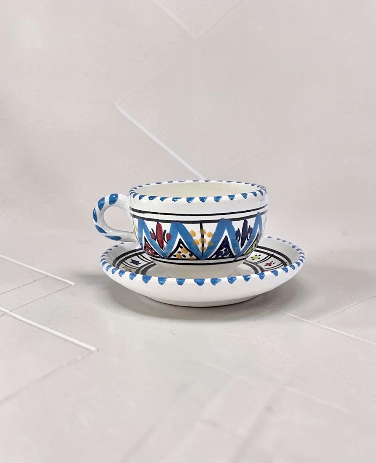 Tasse et Sous Tasse Arabesque Turquoise – Image 2