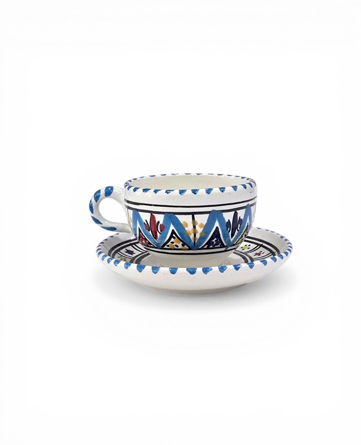Tasse et Sous Tasse Arabesque Turquoise