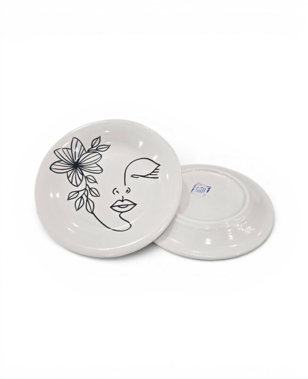 Assiette Dessert Creuse Face Art